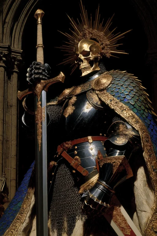 Houseofuday, Leading Lines, A Noble Knight Standing In A Glo...
