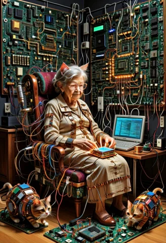 Transistors. Masterpiece, Best Quality, Hilarious Whimsical... — SDXL AI Prompt: Transistors. masterpiece, best quality, hilarious whimsical electronic artwork,...
