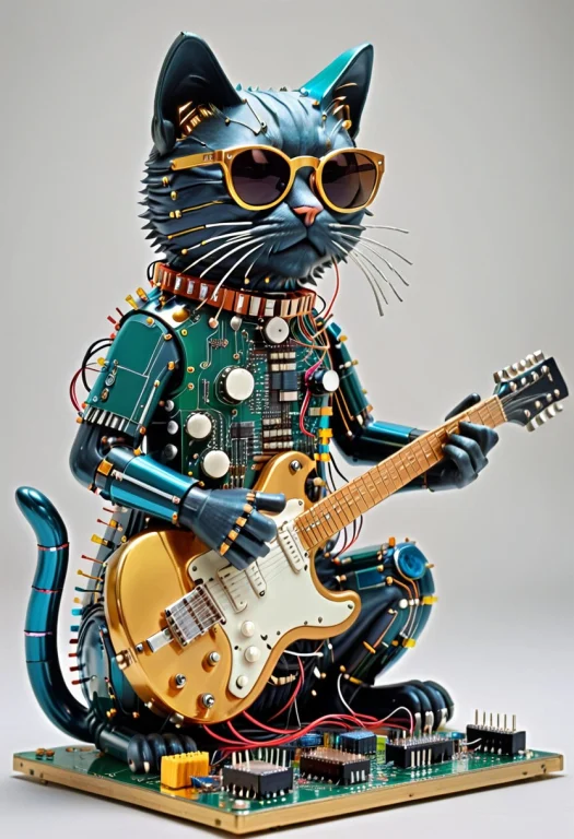 Transistors, Statue Of A Cat, Sunglasses, Playing Electric G...