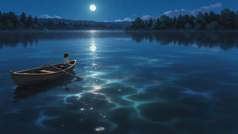 A Serene And Nostalgic Scene Rendered In A Detailed, Luminou...