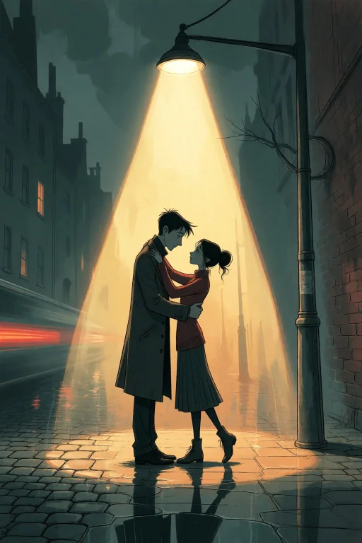 Strangedaal. Two People A Man In A Long Dark Wool Coat And...