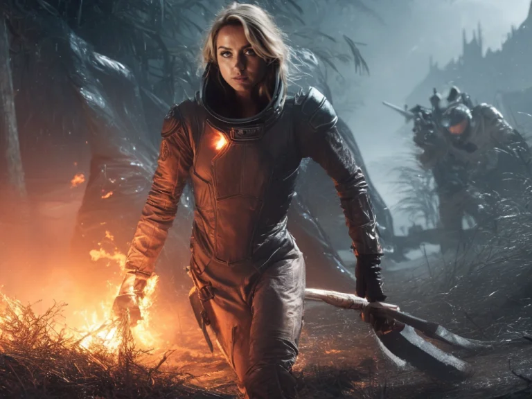 A Photo Of A Anad2 With Blonde Hair As A Royal Space Warrior...