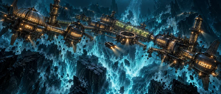 Image Format 219 Panoramic, Catastrophic Underwater City-in-...