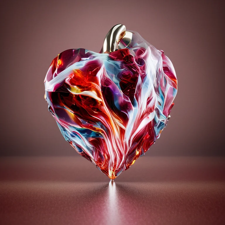 Heartart,realistic Marble Heart Made Out Of Marble, Gems, Ru...