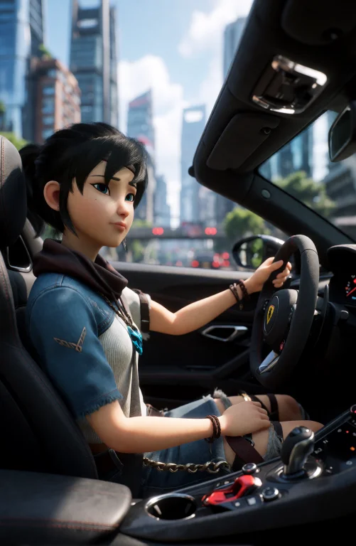 Kena, Cinamatic Cgi Photo Of A Young Woman With Dark Hair, D...