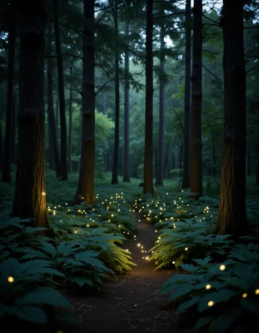 2. An Ethereal Forest Glade Filled With Softly Glowing Firef... — FLUX AI Prompt: 2. An ethereal forest glade filled with softly glowing fireflies,illuminating a...