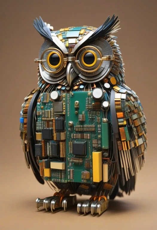 Transistors, An Owl Librarian Built From Circuit Boards, Col...