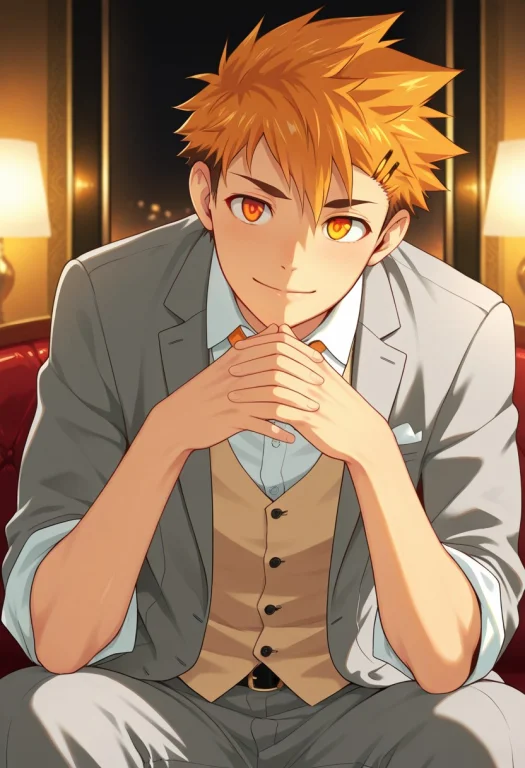 Hiro, Slim, Orange Hair, Ember Eyes, Lorahiroxlv10ill1, 1boy...