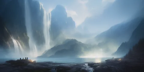 Beautiful Landscape Mountainoushorizon, Lightrays, Waterfall... — Stable Diffusion AI Prompt: beautiful landscape (mountainous_horizon), (light_rays), ((waterfall)), magnific...