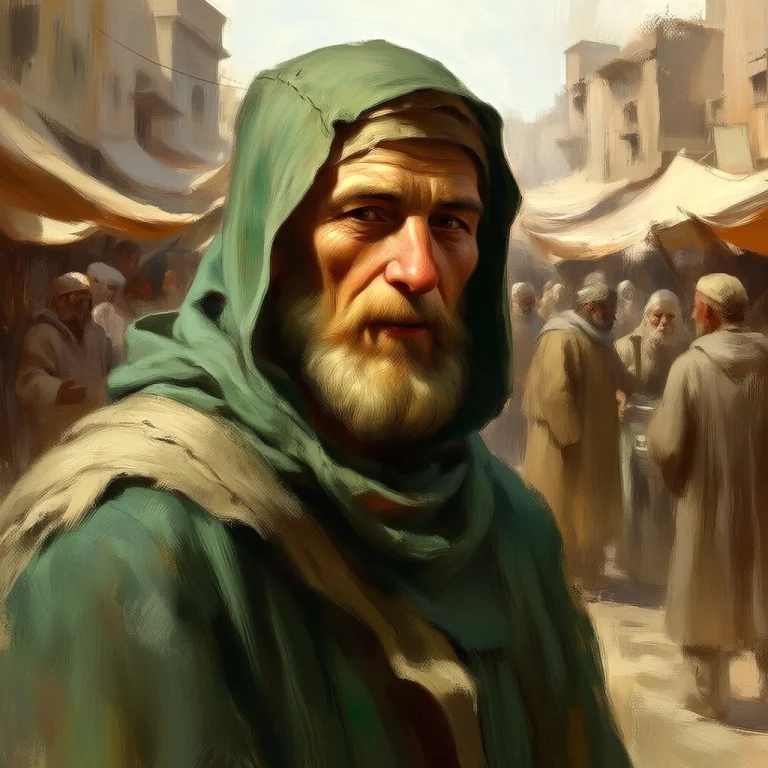 D2chpaint, Chest-up Portrait Of An Old Bearded Merchant In A...