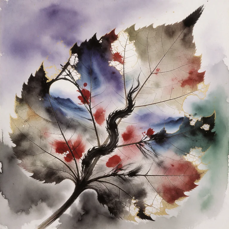 A Single Leaf, Half-ripped And Stained With Crimson Whispers...