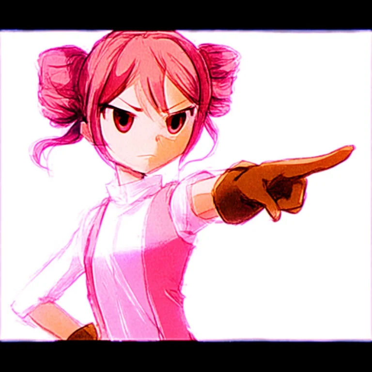 Digital Anime-style Drawing Of A Young Girl With Pink Hair I...