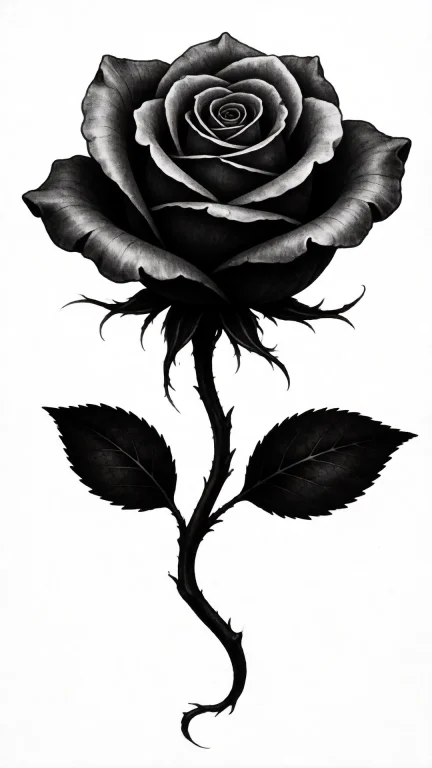 Tattoostencil This Is A Black-and-white Digital Drawing Of A...