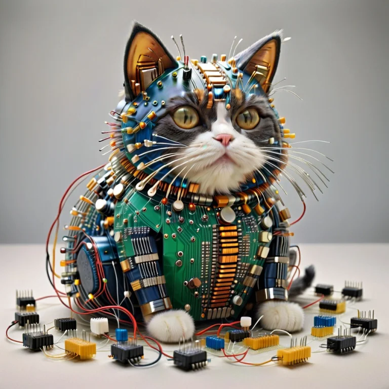 Transistors, An Adorable Fat House Cat Completely Made From...