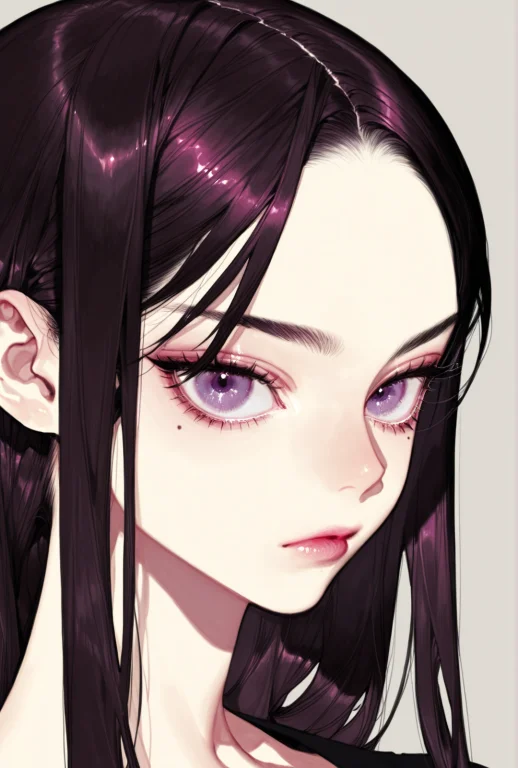 , 1girl,lips, Shiina Takipurple Eyesmole Under Eyemiddlepart...