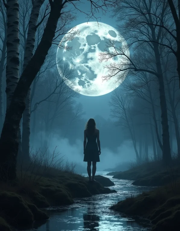A Photorealistic Digital Painting Of A Woman Standing Alone...