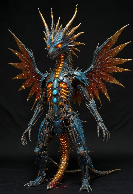 Majestic Dragon Rendered Entirely In Transistorsxl Style, De...