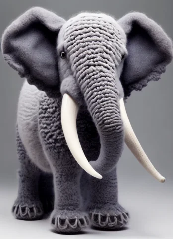 Woolitize Cute Trumpeting Grey Fluffy Elephant, Anatomically... — Stable Diffusion AI Prompt: woolitize cute trumpeting grey fluffy elephant, anatomically perfect, perfect tu...