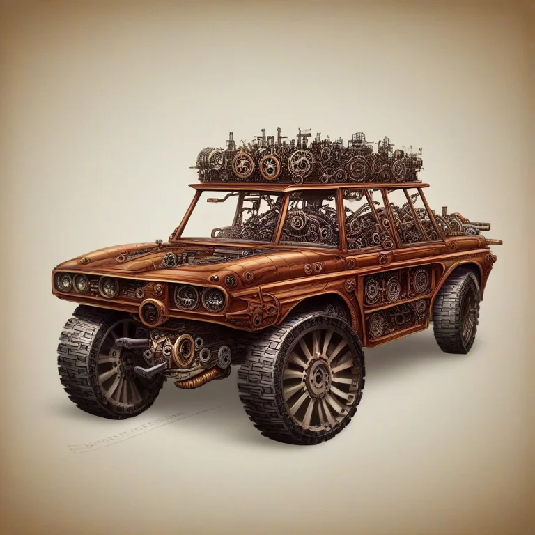 Make A Car Interlocking Gears Multiple Cogs Of Various Size...
