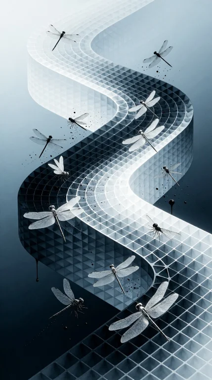 A Digital Composition Of Interlocking Rectangular Grid Struc...
