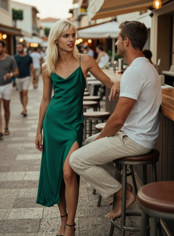 2 People At A Bar, Full Body Coastal Photo At St-tropez By T...