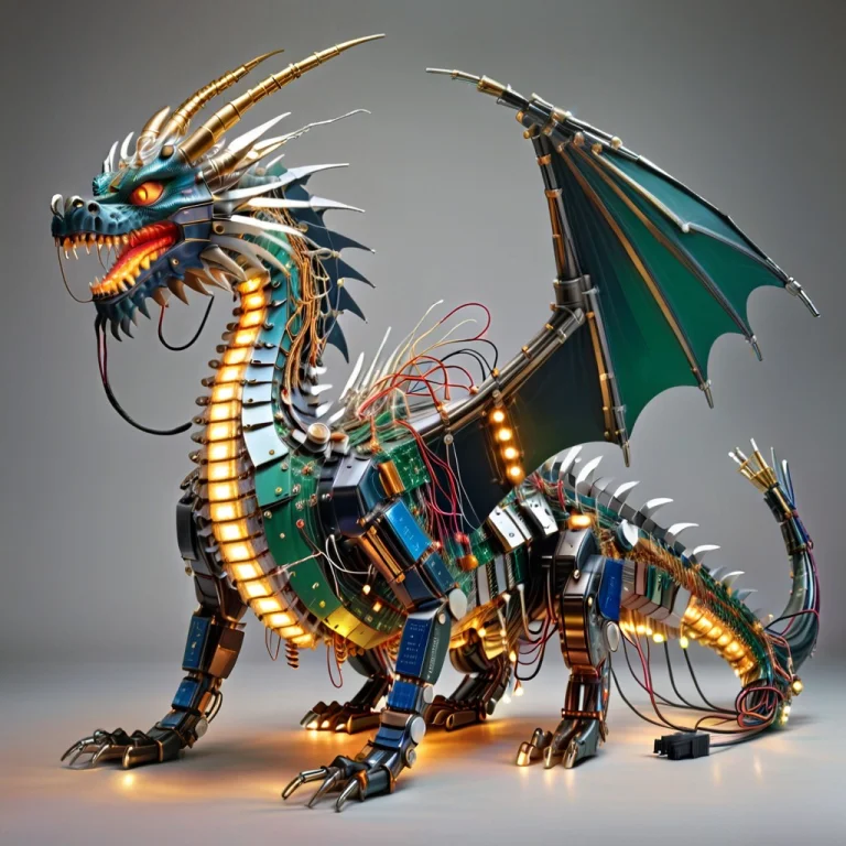 Transistors, A Colossal Dragon Entirely Constructed From Den...