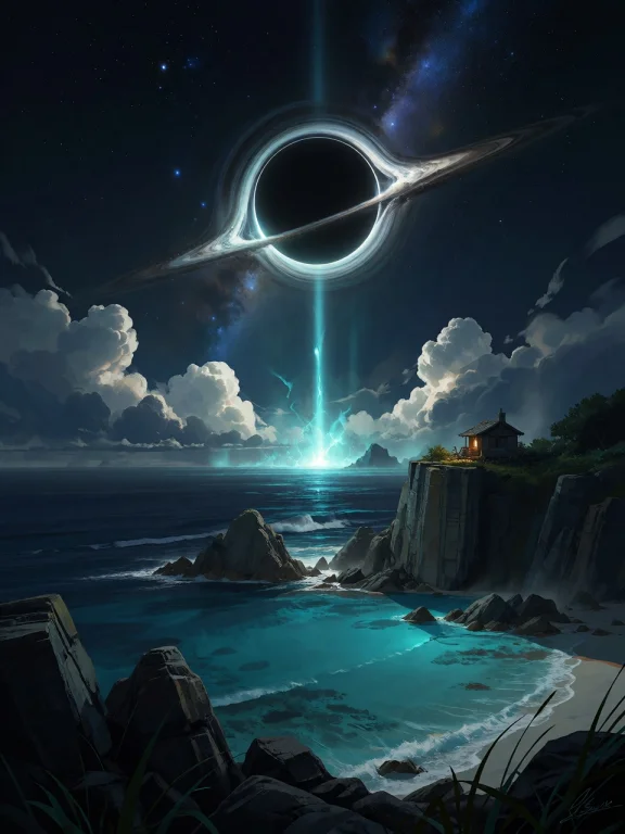 Subject A Colossal, Ringed Black Hole Dominating The Upper C...