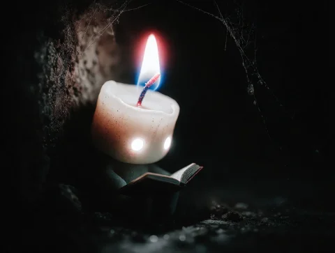 Zidiusart, A Small Creature Resembling A Little Wax Candle,... — Stable Diffusion AI Prompt: zidiusArt, a small creature resembling a little wax candle, lit burning wick wit...