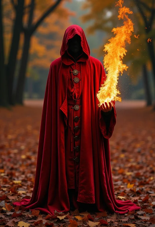 A Portrait Of A Cloaked Figure In Red Robes That Completely...