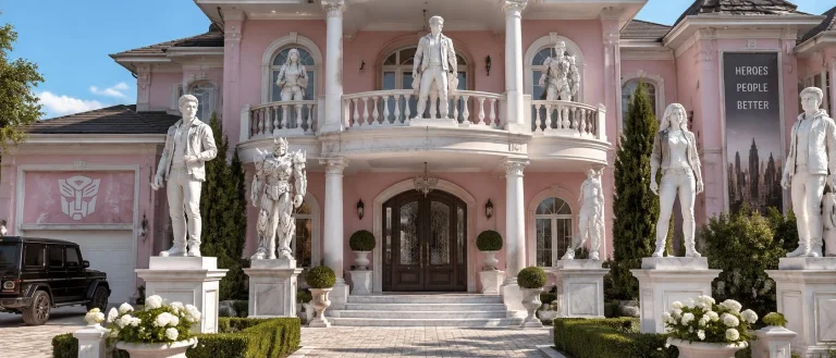 Nairaland Photo, Pink House Decorated With White Marble Stat...