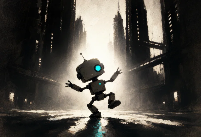 A Small, Endearingly Awkward Robot Caught Mid-dance In A Des...
