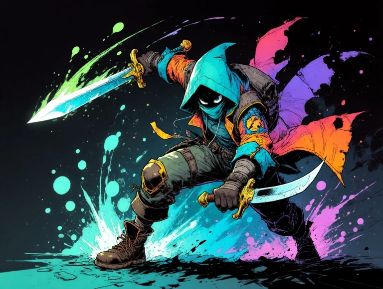 Toondaal, An Adult Hooded Rogue Warrior In A Powerful Action...