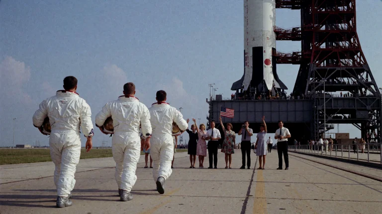 A Vintage 1960s-style Photograph Of Three Apollo Astronauts...