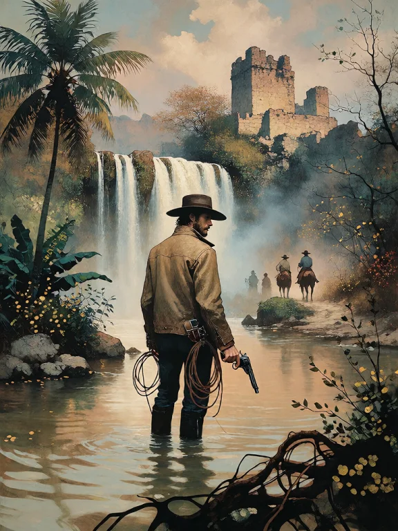 Bradhamel Art Style. A Rugged Adventurer In A Wide-brimmed H...