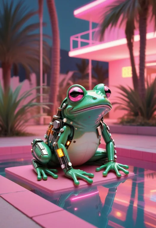 8k, Raw Digital Photo, Tilt Shift Photography, A Chibi Frog...
