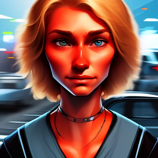 Magic Realism Of A Rugged, Sleek, Optimistic Commuter Woman,...