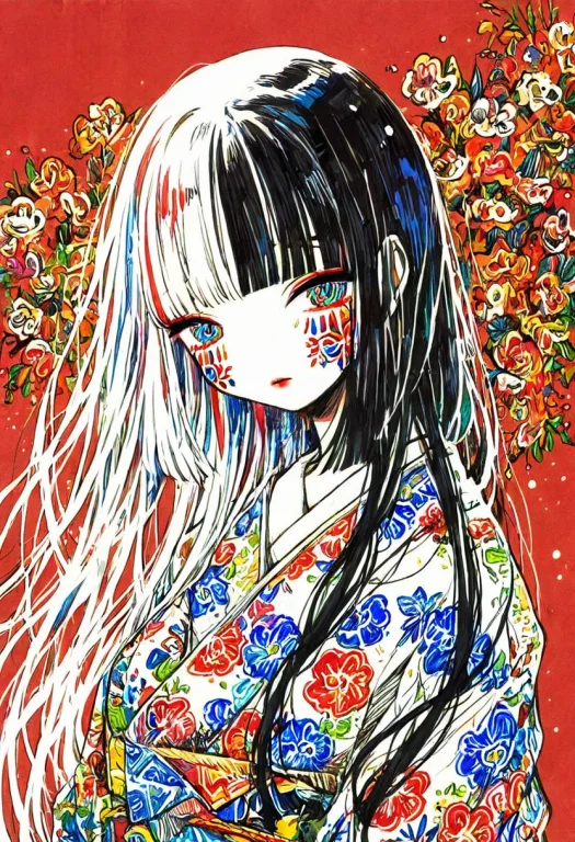 Masterpiece, Best Quality, Illustration, Ink Art, 1girl, Sol...