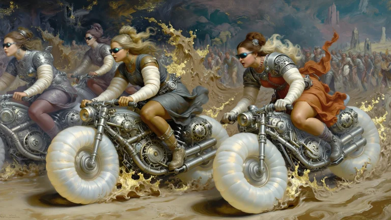 Medieval Themed, Vividly Coloured, Light-toned Action Photo...
