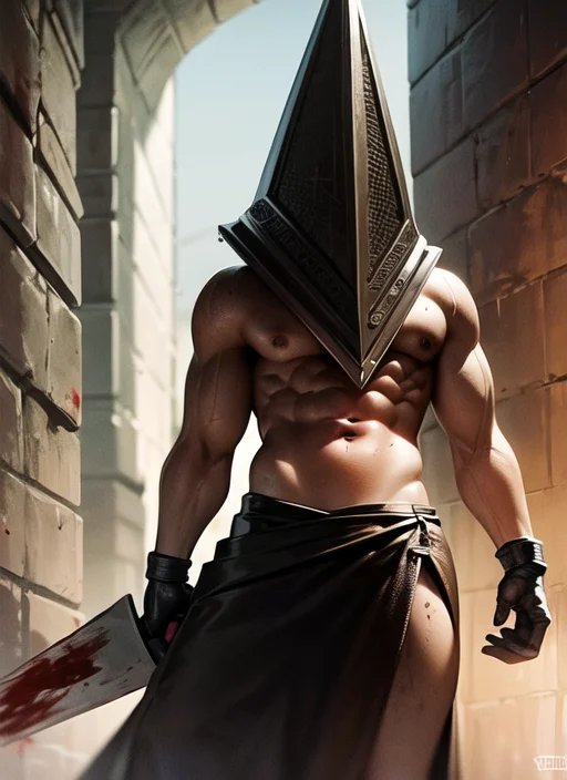 Best Quality, Pyramid Head, Holding Weapon, Dungeon, Chains,...