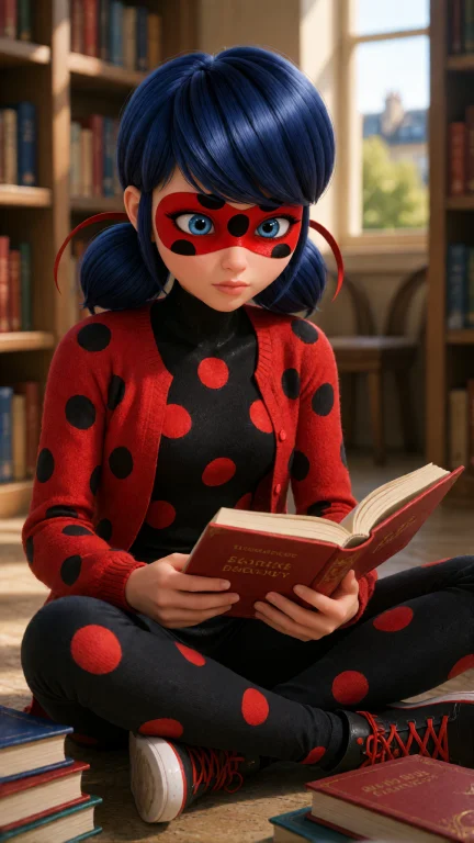 Klad, Sitting Cross-legged On Library Floor Surrounded By Bo...