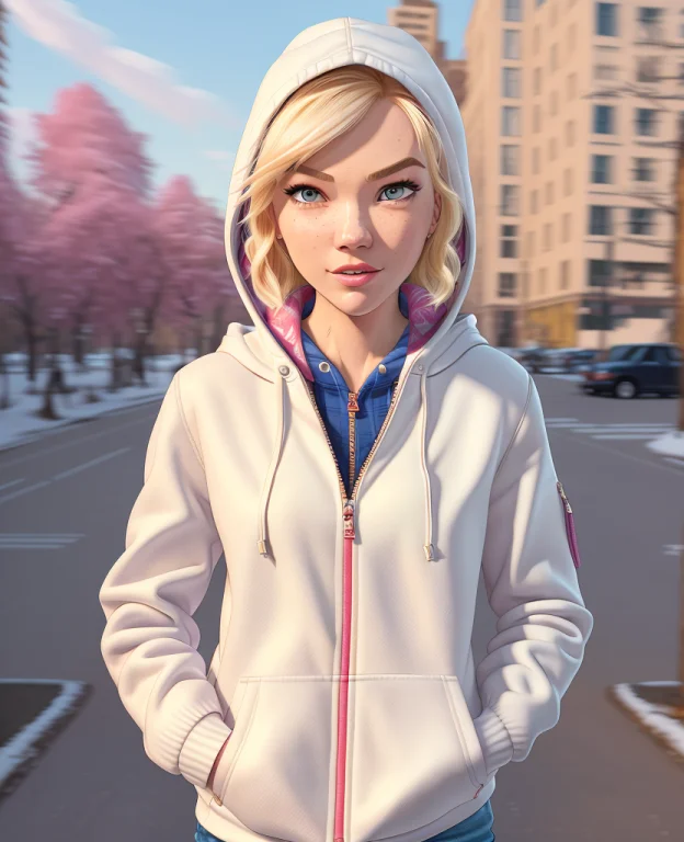 Gwen Stacy1.1, Ultra-detailed, Illustration, High Contrast,...