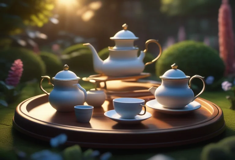 A Tea Tray Carried Into A Sunlit Garden, Concept Art, Spotli...