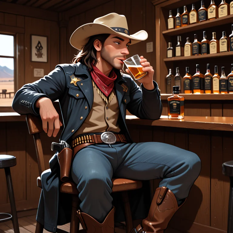 Masterpiece, Best Quality, Old West, Saloon, Solo, Male, Hum...