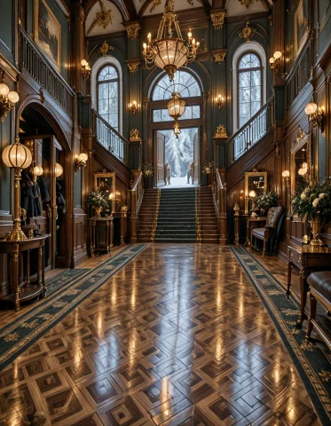 Ru551an 1n5t1tut3, Photorealistic Grand Entrance Hall, Majes... — Stable Diffusion AI Prompt: ru551an 1n5t1tut3, photorealistic grand entrance hall, majestic staircase, winte...