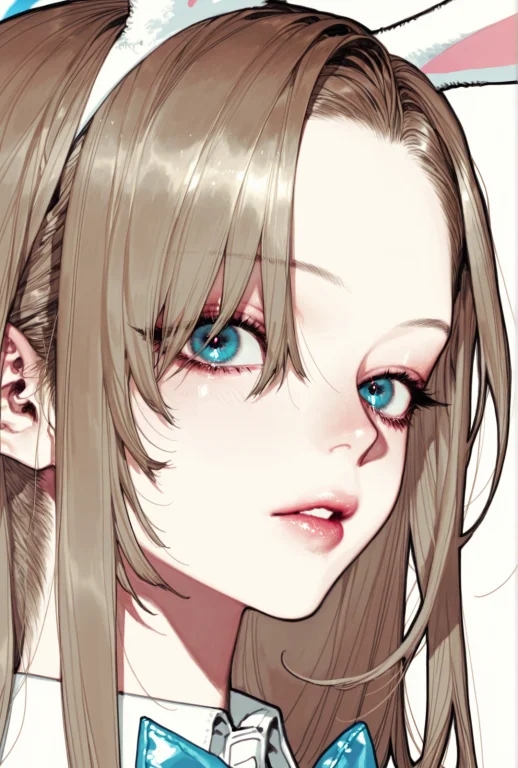 , 1girl,lips, Asuna Bunny Blue Archivemiddlepartpartedbangsp...