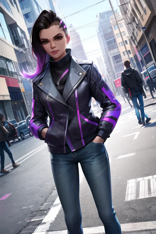 Sombra, Jacket, Jeans, Hands In Pockets, City Street, Day, L...