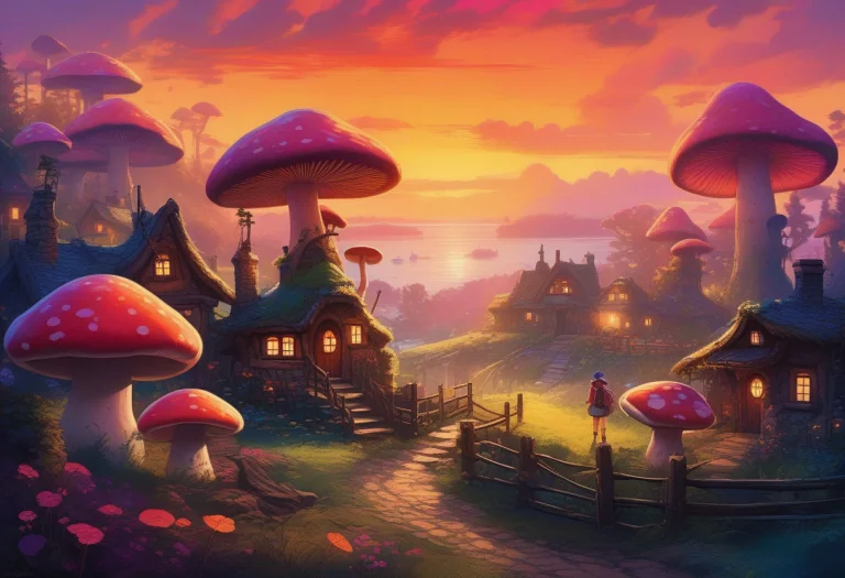 Best Quality, Highly Detailed, An Enchanted Village Built Am...