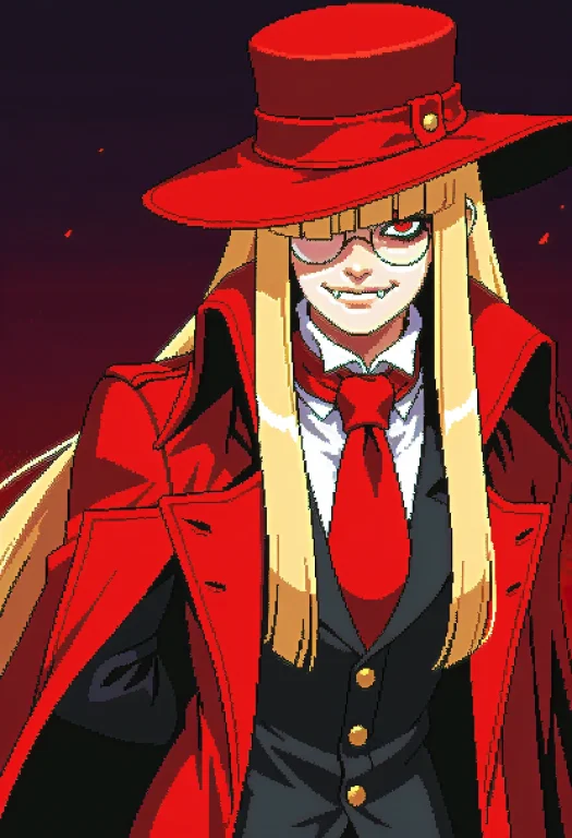 Pixel Art,1boy,femboy,solo,long Coat,alucardhellsing,hellsin...