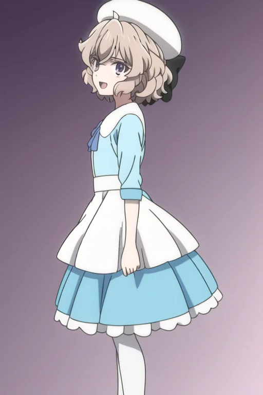 Iwanagakotoko, 1girl, Running, Stepping, Light Blue Dress, W...
