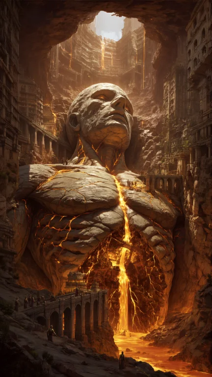 A Gigantic Humanoid Stone Colossus Lies Buried Beneath An An...